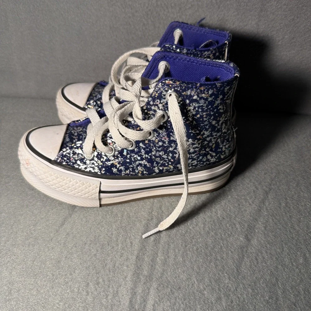 Converse Chuck Taylor All Star EVA Lift Glitter High Top Kids Size 10.5